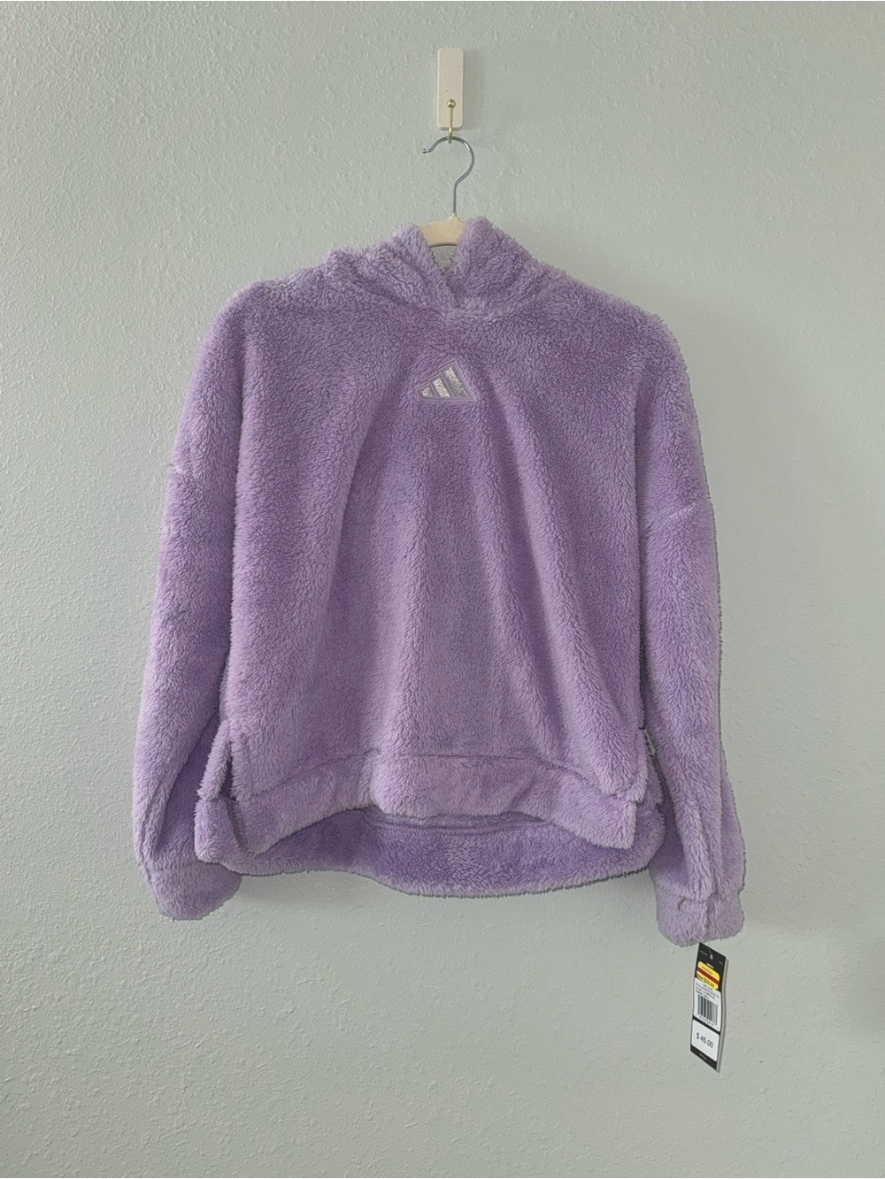 adidas Plush Light Purple Fuzzy Hoodie